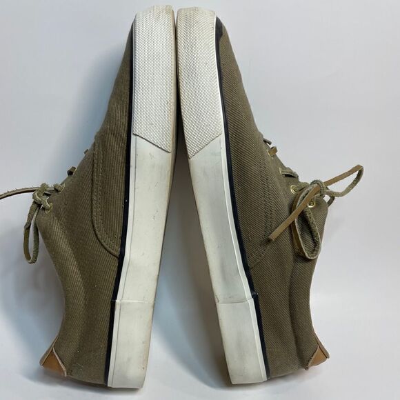 Oaktree Men’s Canvas Leather Low Top Boat Shoe Sneakers - Picture 5 of 10